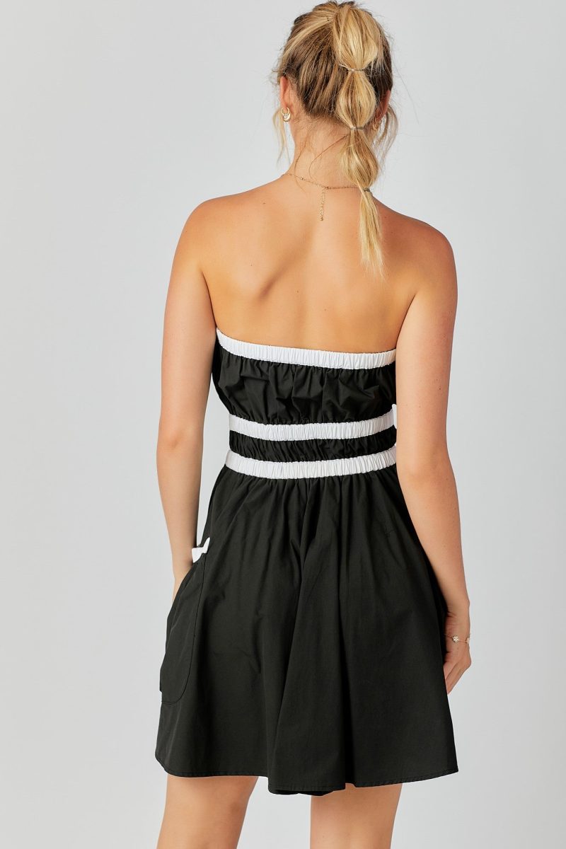 Contrast Gathered Over Sized Pocket Tube Dress - Image 9