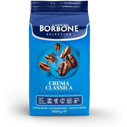 Caffe Borbone Whole Bean Coffee, Medium Roast Arabica and Robusta Blend, Crema Classica, Full-Bodied and Balanced Italian Coffee, 2.2 lb Bag