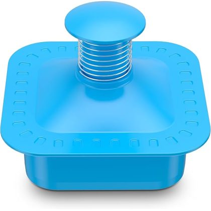 Sandwich Cutter and Sealer Square Cut and Seal Sandwich Maker, Crustless Peanut Butter & Jelly Sandwich Cookie Cutter-Blue Square