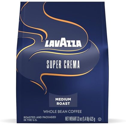 Super Crema Whole Bean Coffee, Medium Espresso Roast, Arabica and Robusta Blend, 22 oz Bag