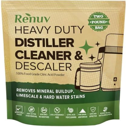 Citric Acid for Cleaning & Descaling Water Distillers, Kettles, Pots, Boilers, Dispensers, Citrus Acid Powder Descaler, Removes Limescale, Mineral Buildup, Hardwater Stains, Residue Fast 2LB Bulk