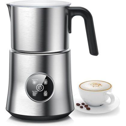 Milk Frother and Steamer, Large Capacity Detachable Electric Milk Frother, Automatic Warm and Cold Foam Maker, Hot Chocolate Maker, BPA Free