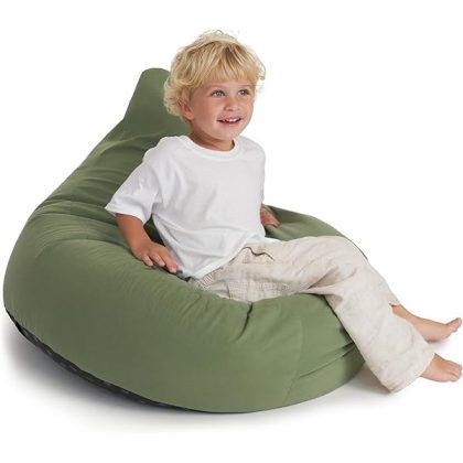 Stuffed Animal Storage Bean Bag Chair Cover For Kids - Easily Turn Plushie Toys into a Comfy Toddler Chair - Durable Lounge Stuffie Bag For Playroom, Living Room or Nursery Decor - Cover Only