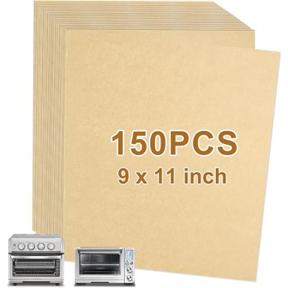 9x11 Inch 150PCS Air Fryer Disposable Liners, Unbleached Parchment Paper Rectangular for Cuisinart Air Fryer Toaster Oven Baking,Sheet Accessories for Breville Smart Oven Fryer Pro BOV900BSS