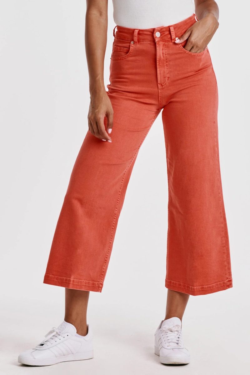 Audrey Super High Rise Cropped Wide Leg Jeans - Image 2