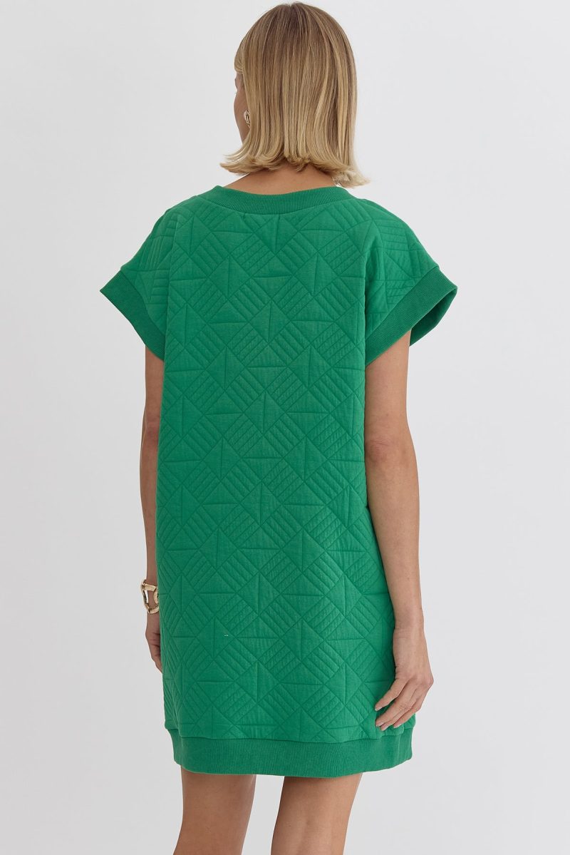 Textured V-Neck Mini Dress - Image 5