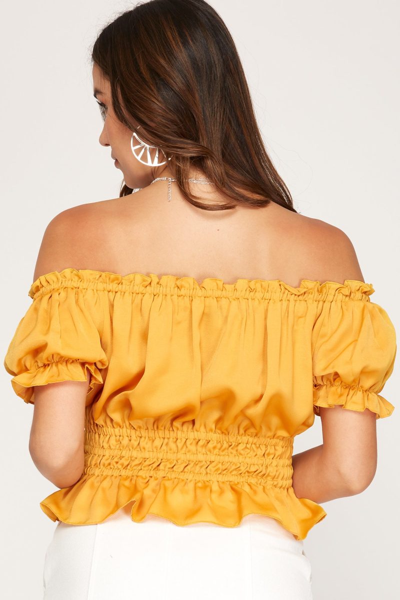 Off The Shoulder Satin Top - Image 6