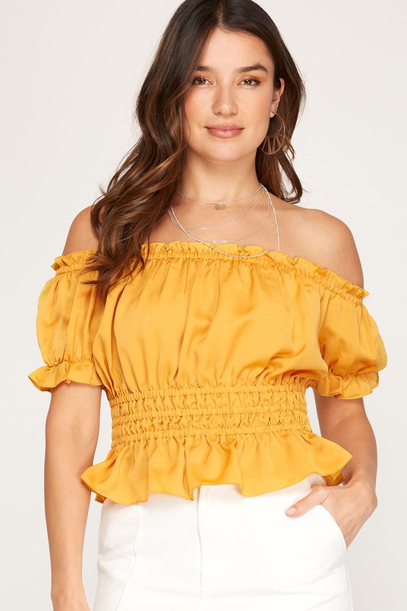 Off The Shoulder Satin Top - Image 5