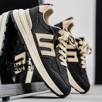 Men's Breathable Mesh Casual Running Shoes - Lace-Up