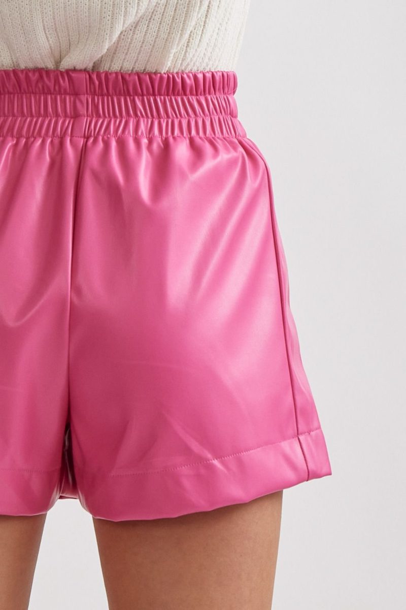 Faux Leather High Waisted Shorts - Image 7