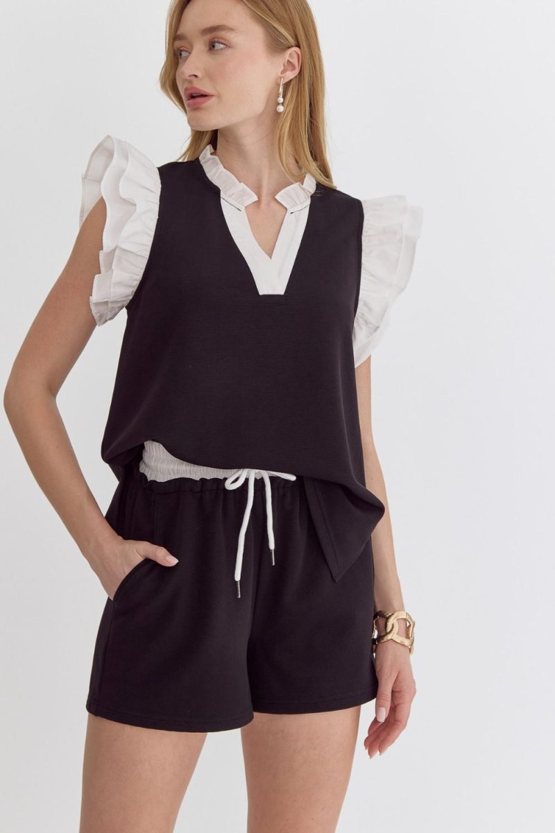 Textured High Waisted Shorts - Image 5
