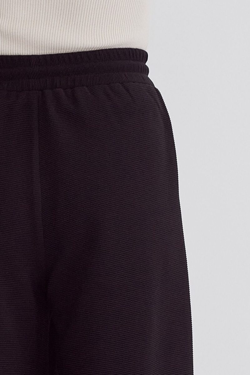 Textured High Waisted Wide Leg Pants With Ruffle Sleeve Top Set - Image 6