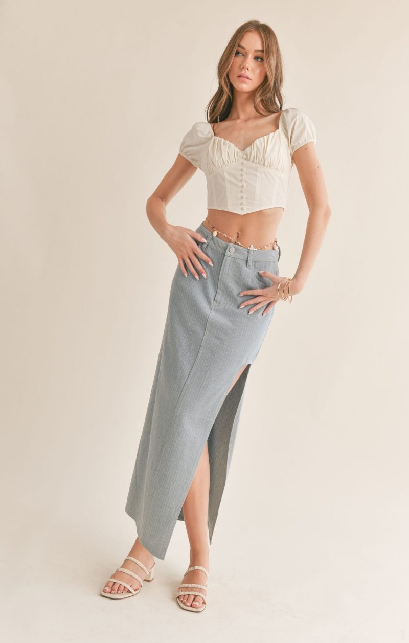 Love Story Gathered Corset Crop Top - Image 3